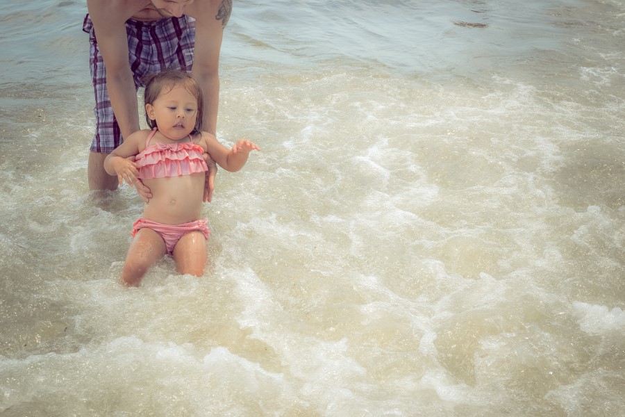 baby in the ocean