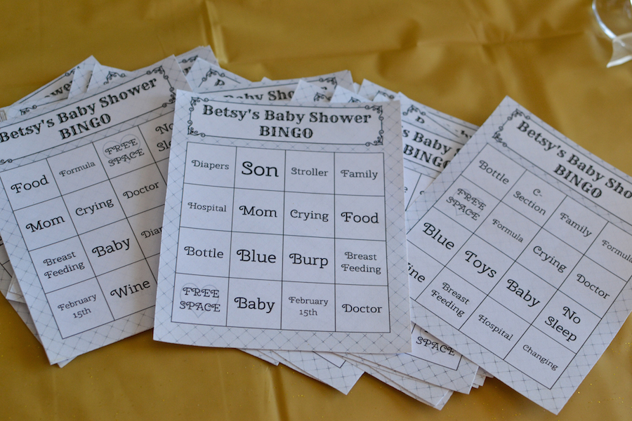 Baby shower bingo game