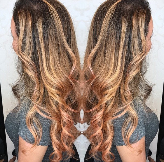 rose gold fashion hair