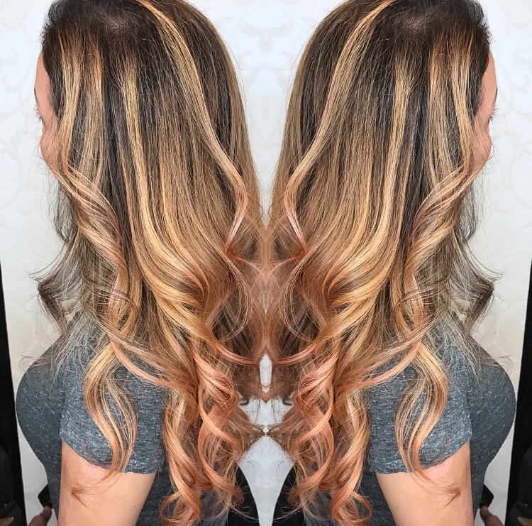rose gold fashion hair