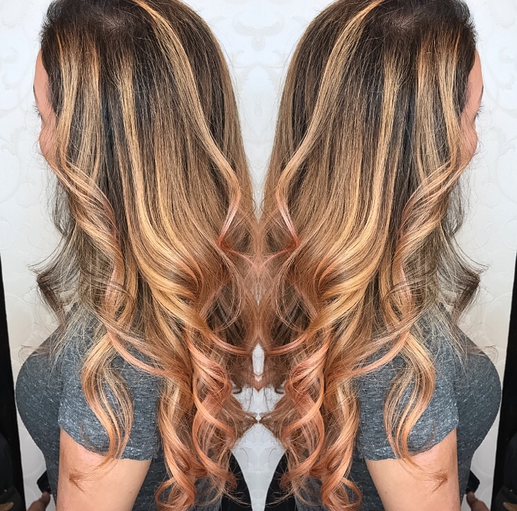 rose gold fashion hair