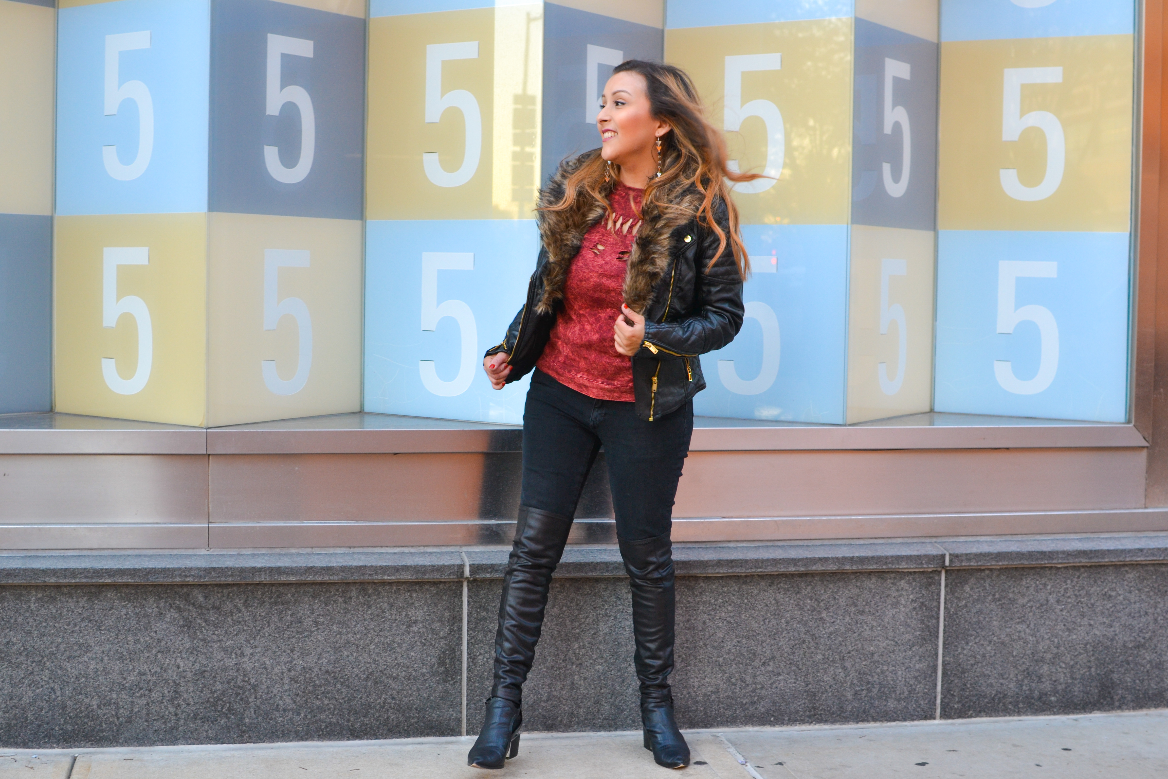 leather biker jacket