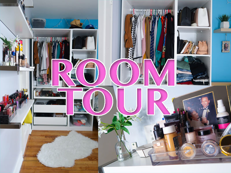 room tour closet and makeup storage organizer