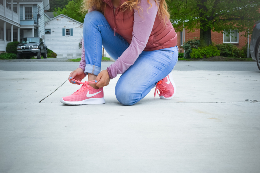 Pink nike tanjun sneakers