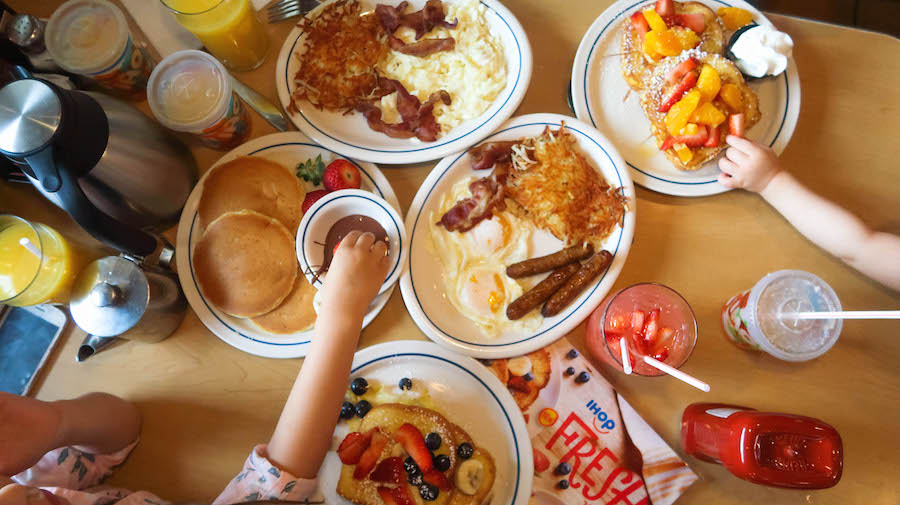 flat lay breakfast food