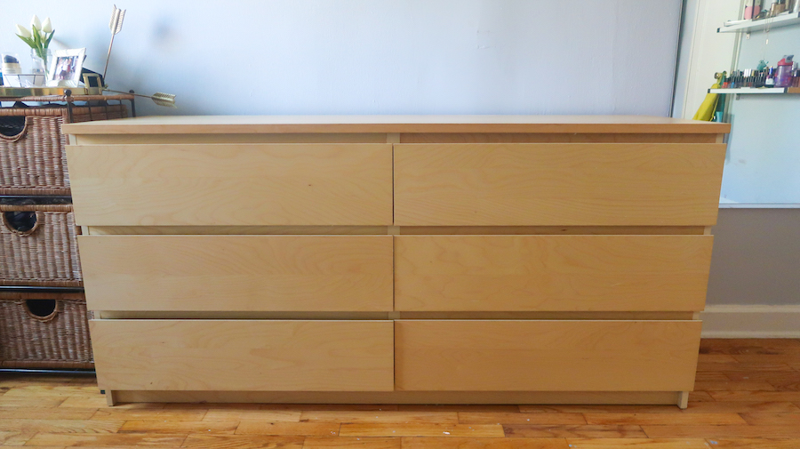 before and after painting a dresser