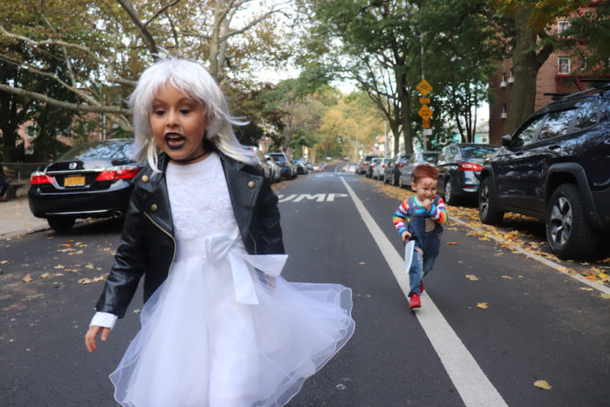 Chucky and his bride costumes. SO cute for kids!